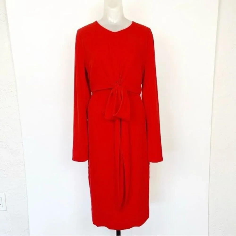 Fame and Partners Peridot Midi Dress long sleeve Size 8